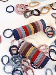 100条/包 女士基础款高弹力发圈,韩版黑色发带,升级高弹力,时尚多功能,高端优雅品质,简约发饰,适合女士高马尾,彩色发饰设计,多功能造型,耐用材质,日常佩戴舒适,送给女友和家人的贴心礼物/透明收纳袋,方便携带发饰 - 莫蘭迪色 - 查看 7