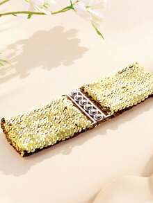 1 件/5 件女式美人鱼鳞片亮片松紧腰带，休闲时尚，搭配连衣裙、舞蹈服装，适合夜总会派对、音乐节、舞台表演、角色扮演、节日礼物 - 彩色 - 查看 16