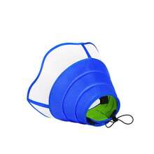 New Adjustable Small Dog Cone Collar Protective Cover, Post-Surgery Protection, Portable, Blue-Green Color - Blue - View 7