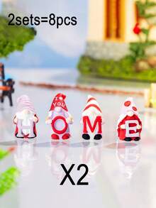 4/8pcs Creative Mini Resin Gnome With "HOME" Tag Small Ornaments,For Desktop Decorations,Christmas Home Decoration,Christmas Gift,Christmas Table Decorations,Elf On The Shelf Props,Christmas Table Centre Piece,Pink Christmas Decorations,Home Decor Living Room,Gifts For Women,Personalised Gifts,Xmas Decorations,Office Desk Accessories,Christmas Presents,Xmas Decoration,Stocking Fillers,Christmas Crafts,Christmas Baubles,Party Decorations,