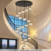 Meimond Long Chandeliers For High Ceilings,Modern Crystal Pendant Light,Raindrop Drop Lamp,Hanging Flush Mount Lighting Fixtures For Spiral Staircase,Foyer,Entryway,Living Room,Black (8 Lights)