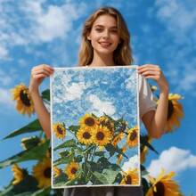 SNA 2025 Serii noi de kituri de goblen cu modele de floarea-soarelui, modele de broderie pe pânză imprimată, seturi de broderie DIY, broderie manuală, meșteșuguri pentru sufragerie, kit DIY, meșteșuguri, kit de broderie brodat, kituri de goblen cu modele de croșetat, kit de ace de perforat, accesorii de cusut, kit de cusut cu ață de brodat, kit de artizanat, materiale de cusut, materiale de croșetat, kit de broderie, model de cusut pentru începători.