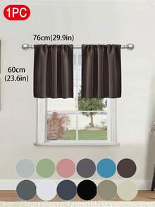 1 件纯色遮光短窗帘适用于房车、双层床和小窗户 - 100% 涤纶现代窗帘，适用于客厅、咖啡厅、厨房装饰 - 彩色 - 查看 34