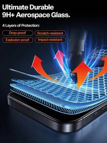 3 piezas Protector de pantalla de vidrio templado ultra claro, instalación autolimpiante, sin burbujas, compatible con la Isla Dinámica, claridad de alta definición, fácil de instalar, compatible con iPhone11-16/17/17Plus/17ProMax (excluyendo Mini) - transparente - Ver 7