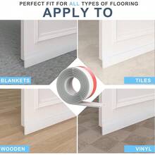 ALQD 2 Pack Under Door Draft Stopper, 39 Premium Door Sweep Seal Strip Door Weather Stripping, Save & Easy Instal Sound Proof Bottom Seal - Keeping Out Cold/Hot & Noise - White - View 7