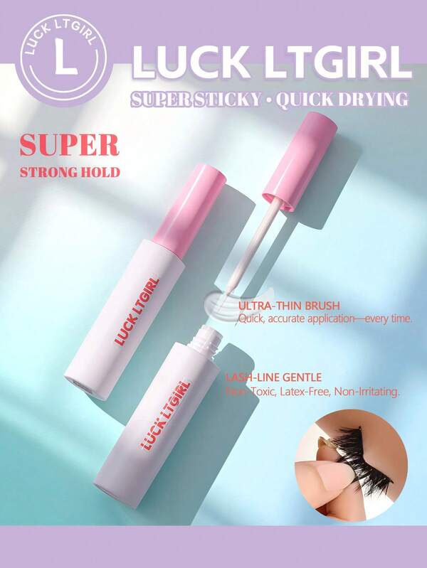 Cola para cílios, transparente e firme após a secagem, ferramentas para cílios postiços para uso diário, conjunto fácil de transportar para viagens
