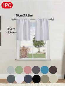 1 件纯色遮光短窗帘适用于房车、双层床和小窗户 - 100% 涤纶现代窗帘，适用于客厅、咖啡厅、厨房装饰 - 彩色 - 查看 24