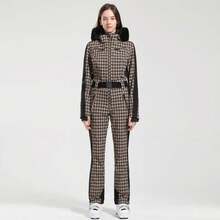 One-Piece Ski Suit For Women, Snowboard Overalls, Windproof And Waterproof, Breathable Clothing, Thickening, Skiing Suit, Winter - 顏色 10 - 查看 8