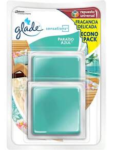 EstiloTendenciaGlade Sensations Aromatizante De Ambiente Continuo En Gel, Dos Repuestos, Aroma ParaíSo Azul, 16 GCalidad PremiumVersióN Mejorada