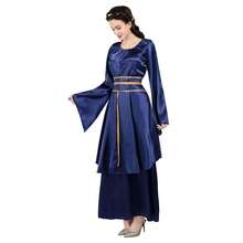 Zhitunemi Renaissance Costume Women Plus Size Medieval Dress Halloween Costumes Gothic Gown{"Size_name":"Large","Color_name":"Blue"} - Blue - View 3