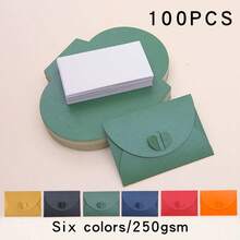 100pcs, 50pcs Small Envelopes With 50pcs Blank Cards, Pearlescent & Sturdy Mini Envelopes, DIY Blank Cards For Greeting, Suitable For Wedding, Birthday, Party, Valentine's Day, Christmas, Invitation - Multicolor - View 12