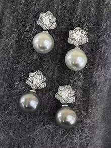 Minimalist Fashionable Classic Rose Stud Earrings, French Luxurious Elegant Camellia Flower Earrings, Suitable For Women's Daily, Festival, Party, And Commuting Wear