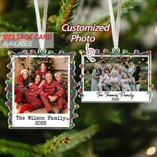 1pc/3PCS/5PCS Personalized Family Christmas Ornaments, Custom Family Photo 2025 Ornaments, Family Photo Keepsake Gifts, Extended Family Ornaments, Photo Ornaments