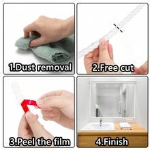 1 Roll 196.85 Inch Peel And Stick Edging Trim, Waterproof, Suitable For Decorating Cabinet, Mirror Frame, Wall Edges, Home Decor DIY - Multicolor - View 9