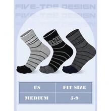 6 Pairs Women Men Ankle Toe Socks Cotton Warm Crew Toe Separator Socks For Athletic Running{"Color_name":"LightGray,DarkGray,PureBlack","Size_name":"5-9","Style":"Five-Toe"} - 多色7 - 查看 4