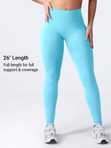 VOYJOY Women Seamless Impact Leggings Scrunch Workout Leggings Medium Waist Tummy Control Butt Lifting Gym Yoga Pants Fall Clothes For Women  Black Leggings - xanh nhạt - Xem 2