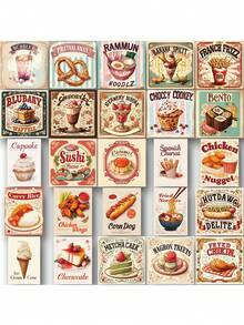 SCXXBSW 50pcs Fun Cartoon Retro Food Creative Stickers Suitable For Handbooks, Phone Cases, Laptop Suitcases, Refrigerators - Multicolor - View 12