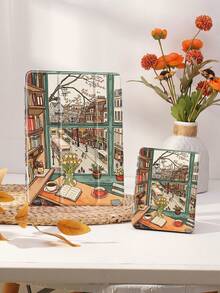 Kingsung 城市景观图案平板电脑保护套，兼容 iPad 9.7/10.2/10.5/10.9/12.9/Pro 11（第十代）、Galaxy Tab S6 Lite 10.4 英寸、Kindle Paperwhite 第十二代（2024 年款）、Kindle 第十一代（2022 年款），柔软防震，带智能支架/自动唤醒/睡眠功能 - 彩色 - 查看 9