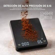Bscula de Caf con temporizador, Bscula Digital Precisa para cocina y alimentos, puede pesar 0.1g - 3 Kg Unidades g, oz, ml, Adecuada para verter caf, espresso, goteo de caf, hornear, cocinar - inicial - Ver 3