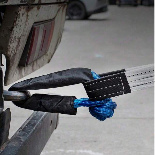 Heavy-Duty PE Soft Shackle Recovery Straps, 1/2" X 24" With 56000 Lbs Break Strength, Includes Extra Sleeve, For Sailboat, SUV, Off-Road, ATV Recovery - Red, Grey, Orange