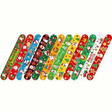 12/24 Pulseiras de Estalo de Natal - Designs Festivos de Papai Noel e Feriados, Pulseiras Duráveis de PVC para Lembrancinhas de Festa, Enfeites de Meia e Recompensas em Sala de Aula