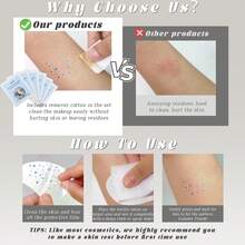 Holographic Glitter Freckles Face Tattoo, Waterproof Sparkle Body Glitter Speckles Patches For Women, Cute Star Glitter Stickers Temporary Tattoo Makeup Accessories For Festival Rave - Multicolor - View 9