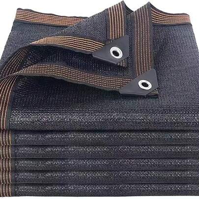 超大黑色遮阳网带索环 - HDPE 网布，适用于温室、游泳池、庭院、植物、凉亭和门廊，有多种尺寸可供选择