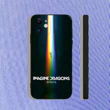Custodia per telefono compatibile con I-Imagine Dragons LOOM, adatta per modelli 17, 16, 15, 14, 13, 12, 11, Pro, Max, Plus, Air, X, XS, XR, SE, 8, 7, Mini, in morbido nero, compatibile con custodia per 17, 17 Pro, 17 Pro Max