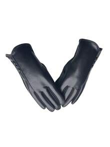 1 Pair Women Colorful High-Protein Leather Touchscreen Gloves With Soft Thermal Lined , Warm And Comfortable For Spring, Autumn And Winter - A - View 10