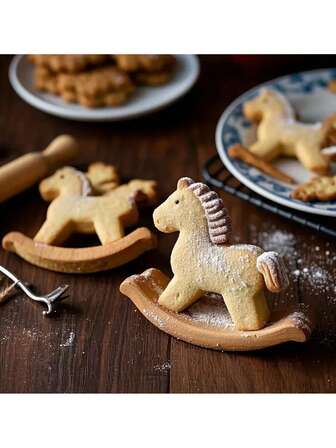 1 buc set de tăietoare de biscuiți din oțel inoxidabil în formă de cal - matriță de copt DIY, potrivită pentru animale adorabile, durabilă și ușor de utilizat, perfectă pentru coptul creativ de Crăciun