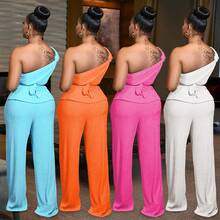 C7508 Europäische und amerikanische Mode Damen einfarbiges ärmelloses Oberteil und lässige Hose Zweiteiler Neu