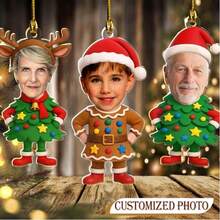 Enfeites de Natal com fotos de família personalizadas, enfeites com fotos personalizadas, lembranças de família, decorações de Natal para casa, presentes de Natal para 2025