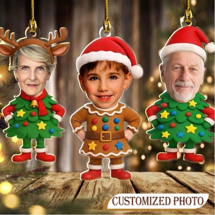 Enfeites de Natal com fotos de família personalizadas, enfeites com fotos personalizadas, lembranças de família, decorações de Natal para casa, presentes de Natal para 2025