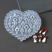 1PC Spring Flower Silicone Nail Mold, Tulip, Orchid And Leaf Pattern, Flower, Star, Mushroom Heart-Shaped Silicone Nail Mold - Suitable For UV Gel Resin Decoration, DIY Salon Quality Nail Products, DIY Nail Decoration Hand Tools, Carving Mold, Gel Printing Template, Nail Carving, 6 Different Styles To Choose From ﻿