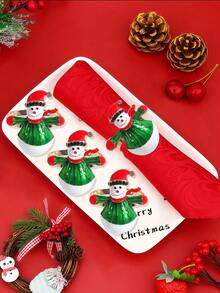 6pcs Christmas Tree Napkin Rings, Suitable For Room Decor, Dining Table Decor, Home Decor, Fit For Christmas, Party, Birthday, Wedding And Banquet Buffet Table Elegant Minimalist Decoration - Multicolor - View 18