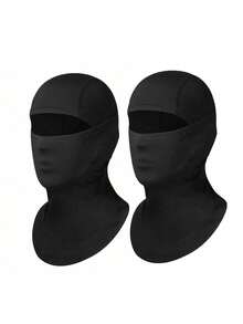 1pc/2pcs Solid Color & Cross Print Unisex Face Mask, Versatile Bandana Neck Gaiter For Outdoor Activities, Sun Protection And Dust Proof - Multicolor - View 3