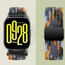 22mm Magnetic Braided Nylon Loop Strap For Redmi Watch 5 Active /5 Lite Adjustable Wristband Secure Fit Durable Smartwatch Replacement Band Lightweight Comfortable Stylish Design