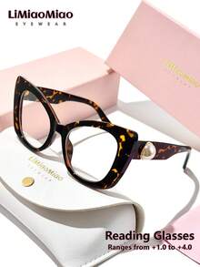 LiMiaoMiao Extra Large Oval Vintage Reading Glasses For Women, Clear Transparent Computer Reading Magnifying Glasses +1.0 To +3.5, With Case And Cloth, Suitable As Holiday Gift - Transparent - View 27