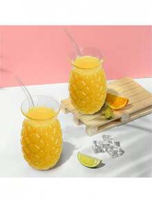 1 件菠萝鸡尾酒杯，豪华浮雕鸡尾酒/果汁杯 - 透明色 - 查看 7