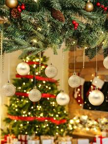 44pcs-Christmas Ball Ornaments, Christmas Tree Decoration, Hanging Shatterproof Plastic Ball Decorations For Xmas Tree, Holiday, Wedding Party, Window Christmas Decor, Birthday, Valentine's Day, Easter, Home, Office Wall Decor,Perfect Christmas Tree Decoration To Create Holiday Atmosphere - Christmas Gift 7/6/5/4/3 Cm (2.8/2.4/1.9/1.6/1.2 Inches) Christmas Decorations Home Christmas Gifts Christmas Decor