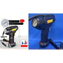 便携式空气压缩机：150PSI 无绳汽车轮胎充气泵，带压力表和灯 - 非常适合汽车、摩托车和自行车！