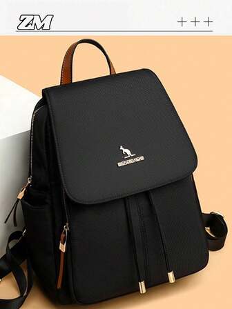 1pc Stylish Retro Large Capacity Double-Sided Zipper Classic Women's Backpack,PU Material,Women's Backpack With Cute Pendant, Mother's Day Gift, Suitable For Commuting To Work, Shopping, Travel, Shopping, Available In Ancora Red, Burgundy Red Or Black Or Dark Blue, Must-Have For Back To School, Must-Have Backpack For Travel, Surprise Gift For Mother's Day