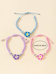 Pulsera de flor de arcilla suave hecha a mano, linda y dulce