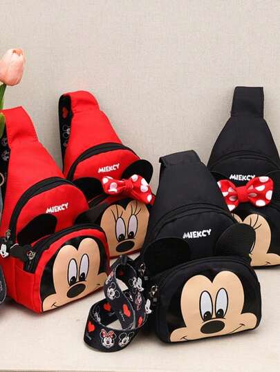 Bolso de pecho de Mickey Mouse, bolso bandolera, mini bolso de cintura de moda, bolso versátil y fresco, fácil de llevar cuando se viaja, bolso de pareja, bolso de moda, exquisito y de alta gama, regalo, Mochila inclinada de Buzz Lightyear de Pixar Toy Story 2025 nueva, bolso de bebé cohete lindo de dibujos animados, bolso muñeca lindo, regalo de Navidad