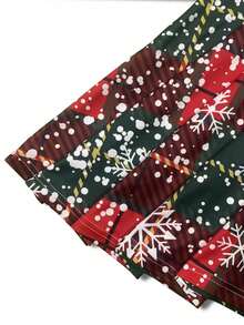 1 chiếc đầm nữ in họa tiết bông tuyết kẻ caro ghép mảnh, đầm công chúa dự tiệc Giáng sinh và đầm Giáng sinh cho nữ. - Đỏ - Xem 5