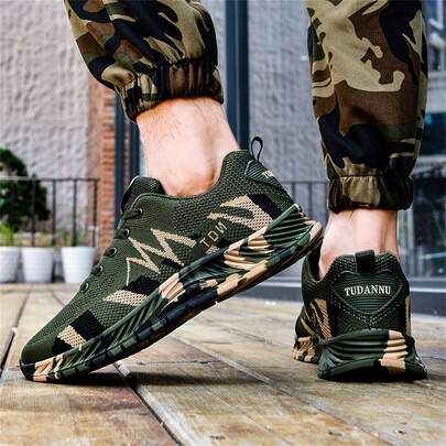 Men's Camouflage Running Shoes, Training Shoes, Outdoor Travel Shoes, Sports Shoes