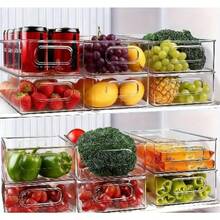 GHQ 6-Piece Plastic Fruit Storage Set, Stackable, Food Storage Box, Cabinet, Refrigerator, Utility Room Classification Storage Box - Default - View 1
