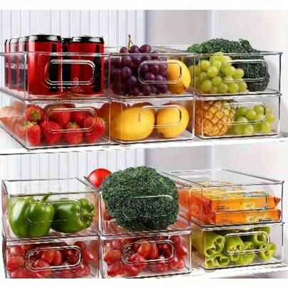  GHQ 6-Piece Plastic Fruit Storage Set, Stackable, Food Storage Box, Cabinet, Refrigerator, Utility Room Classification Storage Box