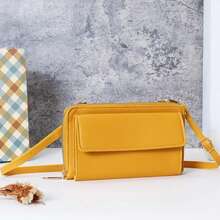 Bolso cruzado pequeño y versátil para mujer, bolsa de teléfonoóvil portátil, de cuero sintético, a, con pantallaáctil VUFI - Negro - Ver 7