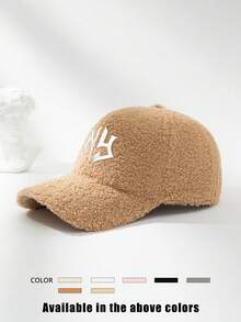 1 chiếc mũ lưỡi trai bóng chày NY Teddy Fleece thêu, mũ chống nắng ngoài trời có thể điều chỉnh, phù hợp cho mọi mùa du lịch, nghỉ dưỡng bãi biển, phong cách Y2K dành cho giới trẻ - mũ bóng chày - Xem 28